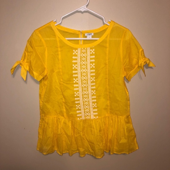 J Crew Factory Embroidered Peplum Blouse - Picture 2 of 6